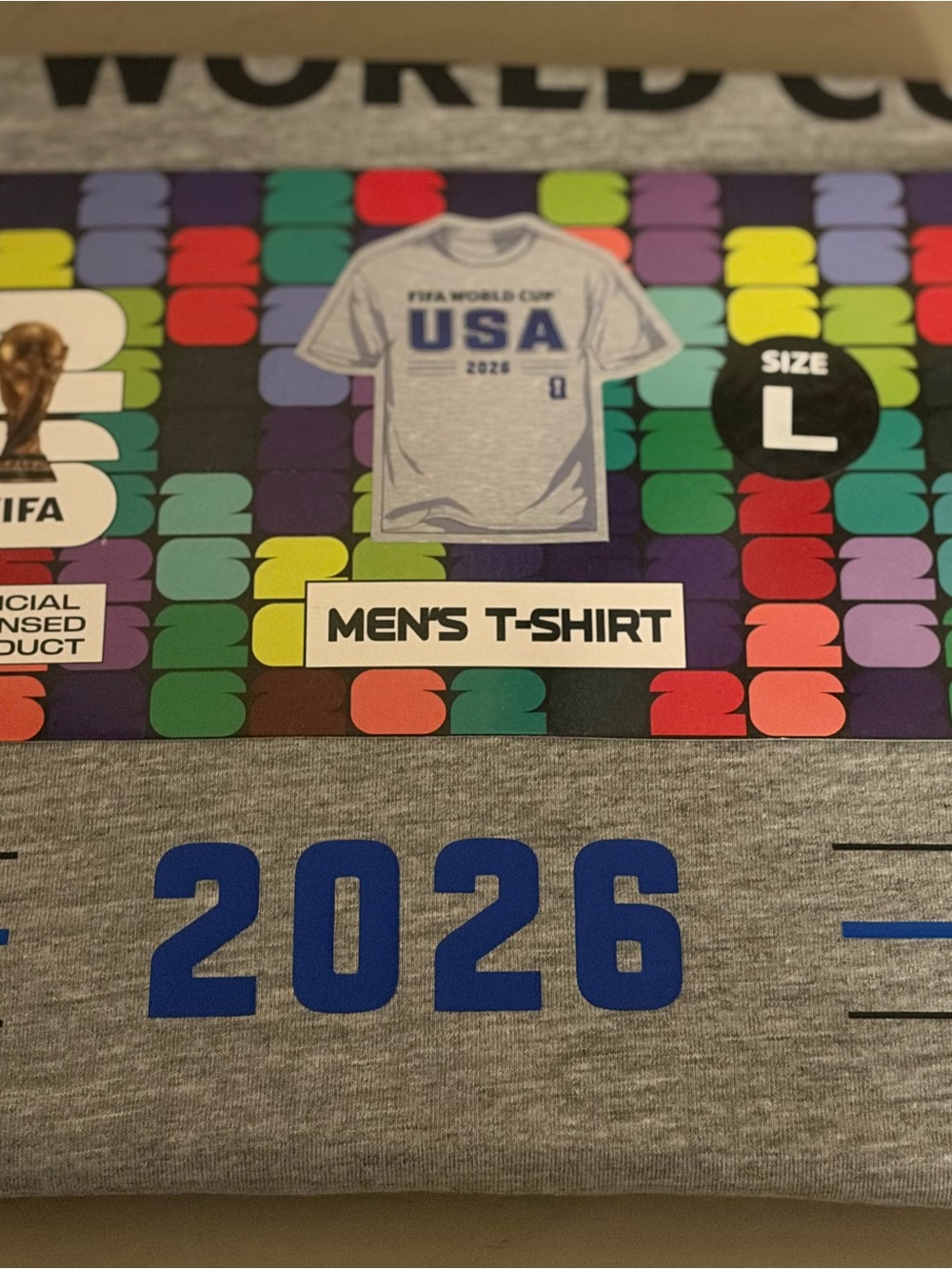 NWT Official FIFA World Cup 2026 USA Gray Tee L